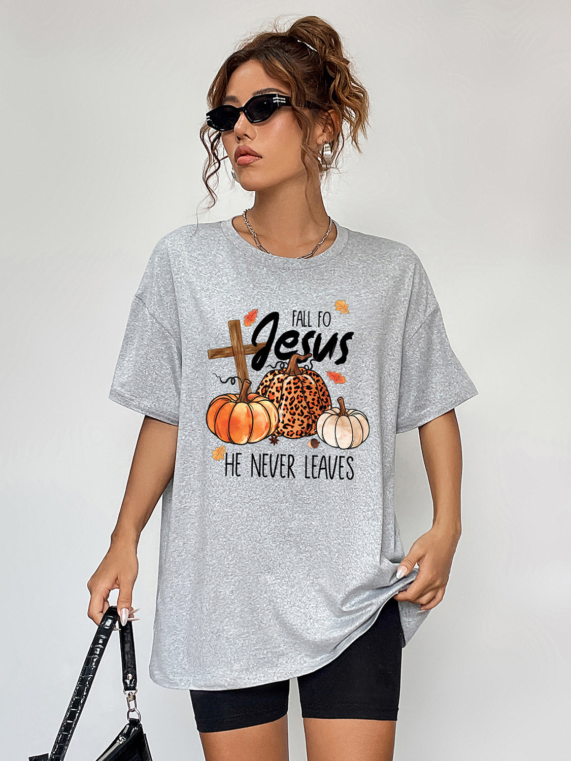 Round Neck Short Sleeve Fall Season Graphic T-Shirt BLUE ZONE PLANET