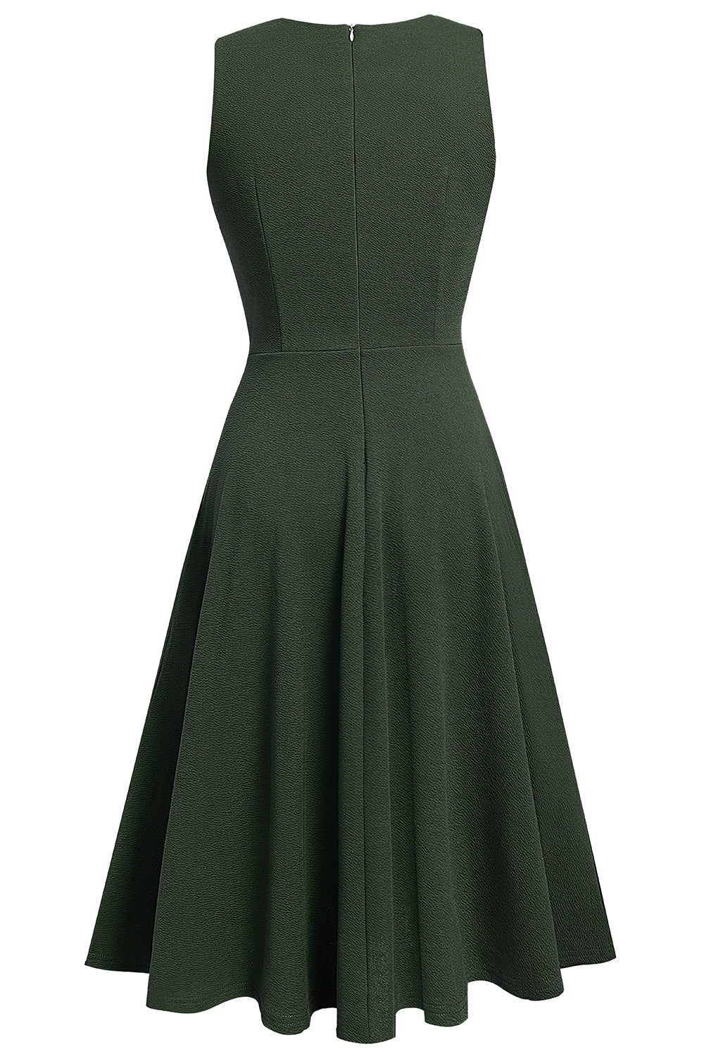 Round Neck Sleeveless Lace Trim Dress BLUE ZONE PLANET