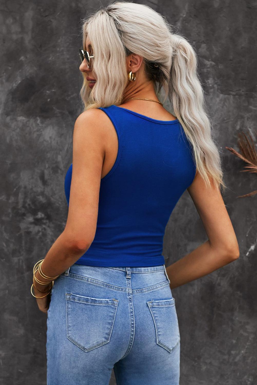 Round Neck Tank Top BLUE ZONE PLANET