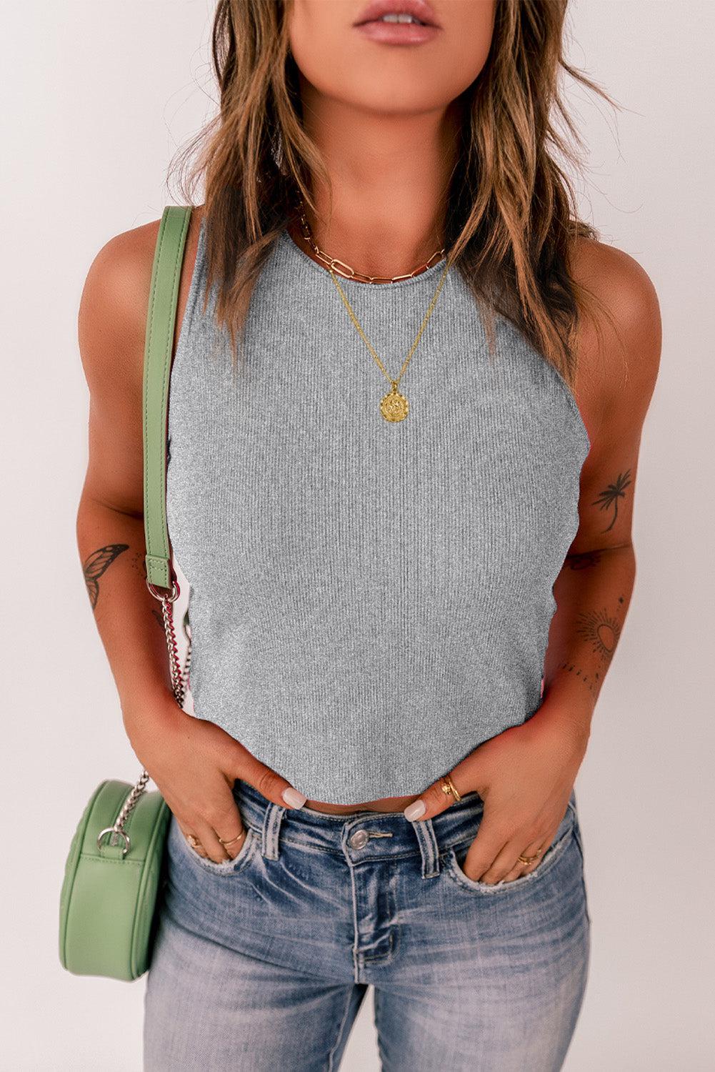 Round Neck Tank Top BLUE ZONE PLANET