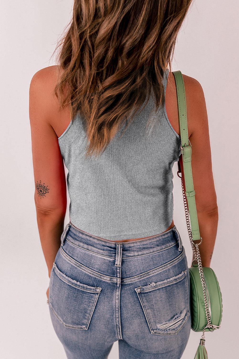 Round Neck Tank Top BLUE ZONE PLANET