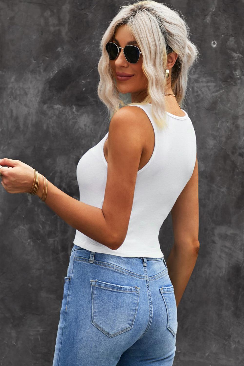 Round Neck Tank Top BLUE ZONE PLANET