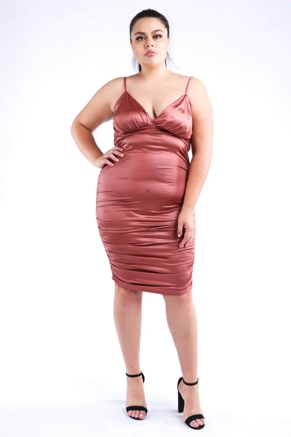 Ruched Pu Dress Blue Zone Planet