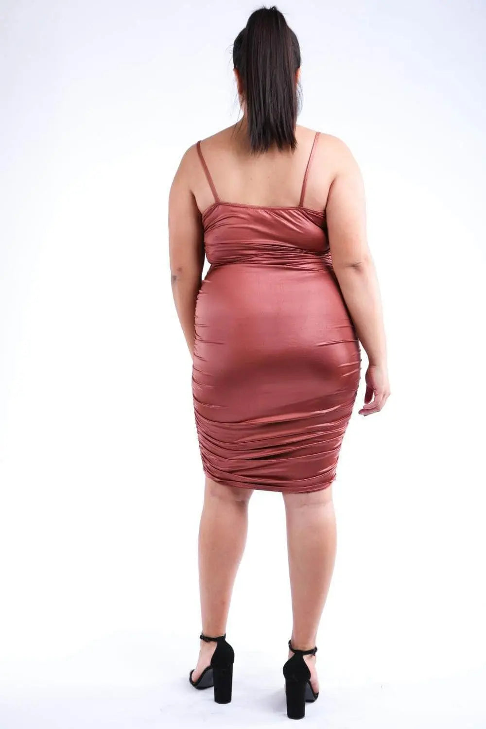 Ruched Pu Dress Blue Zone Planet