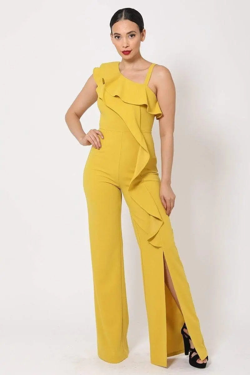 Ruffle Jumpsuit Blue Zone Planet