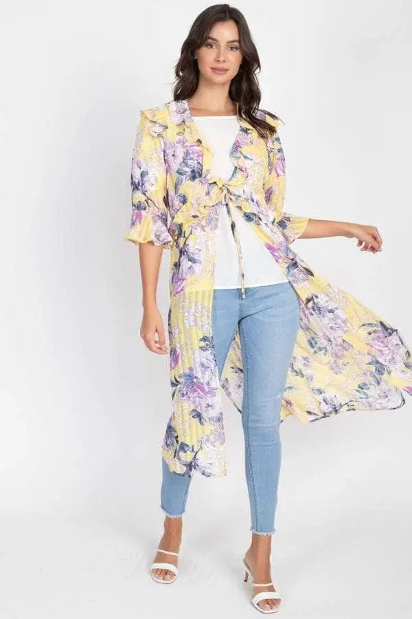 Ruffle Robe Cardigan Blue Zone Planet