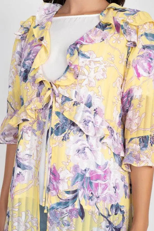 Ruffle Robe Cardigan Blue Zone Planet