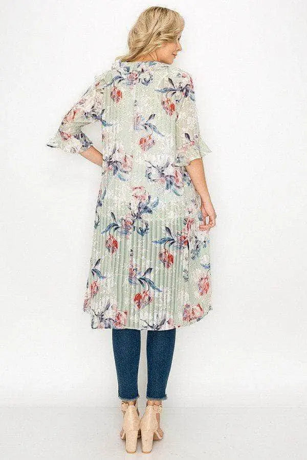 Ruffle Robe Cardigan Blue Zone Planet