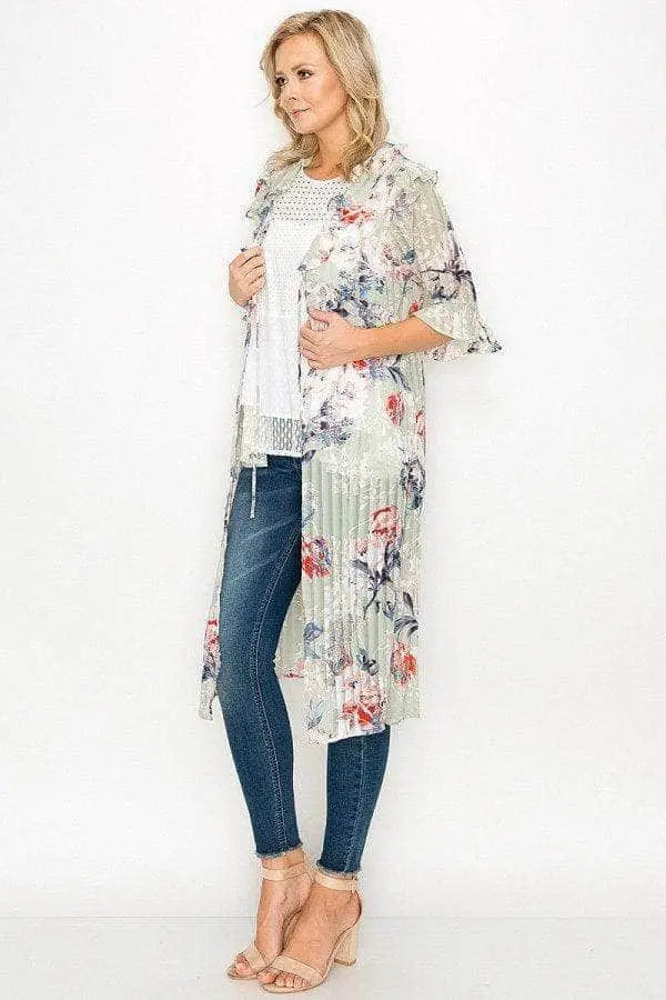 Ruffle Robe Cardigan Blue Zone Planet