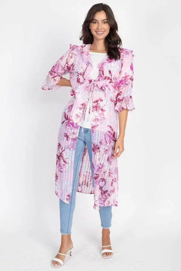 Ruffle Robe Cardigan Blue Zone Planet