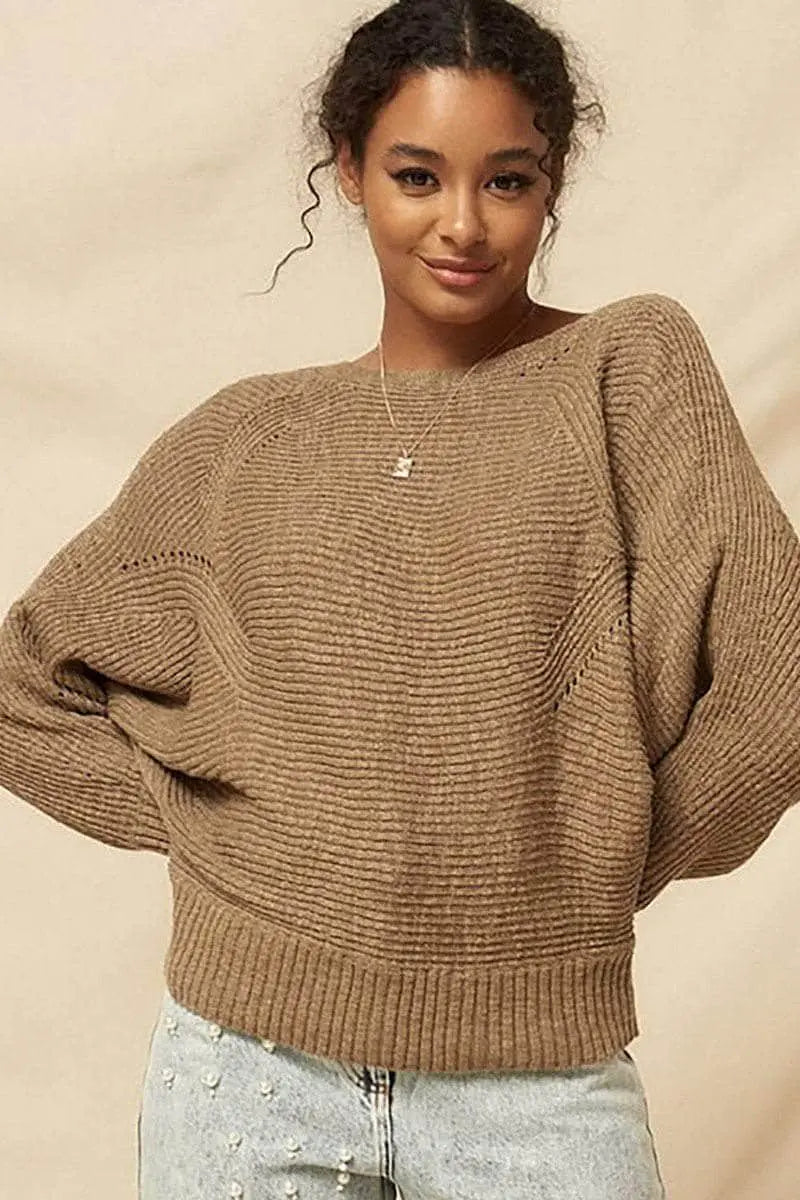 Sanctuary Ribbed Knit Sweater Blue Zone Planet