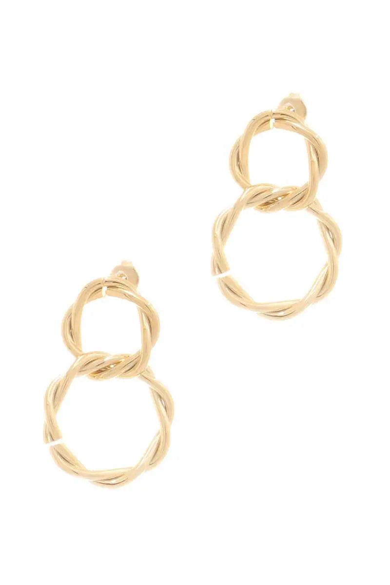 Secret Box Double Twist Metal Dangle Stud Earring Blue Zone Planet