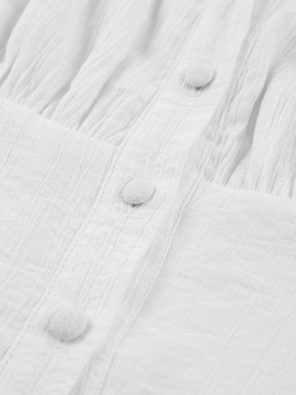 Sexy White V-Neck Ruffle Skirt Tight Sling Mini Dress BLUE ZONE PLANET