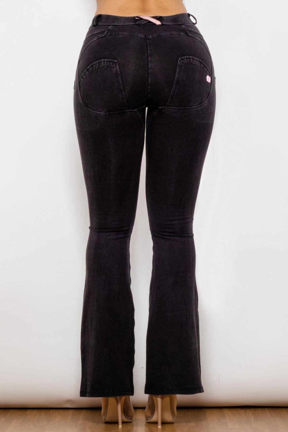Shascullfites Buttoned Flare Jeans BLUE ZONE PLANET