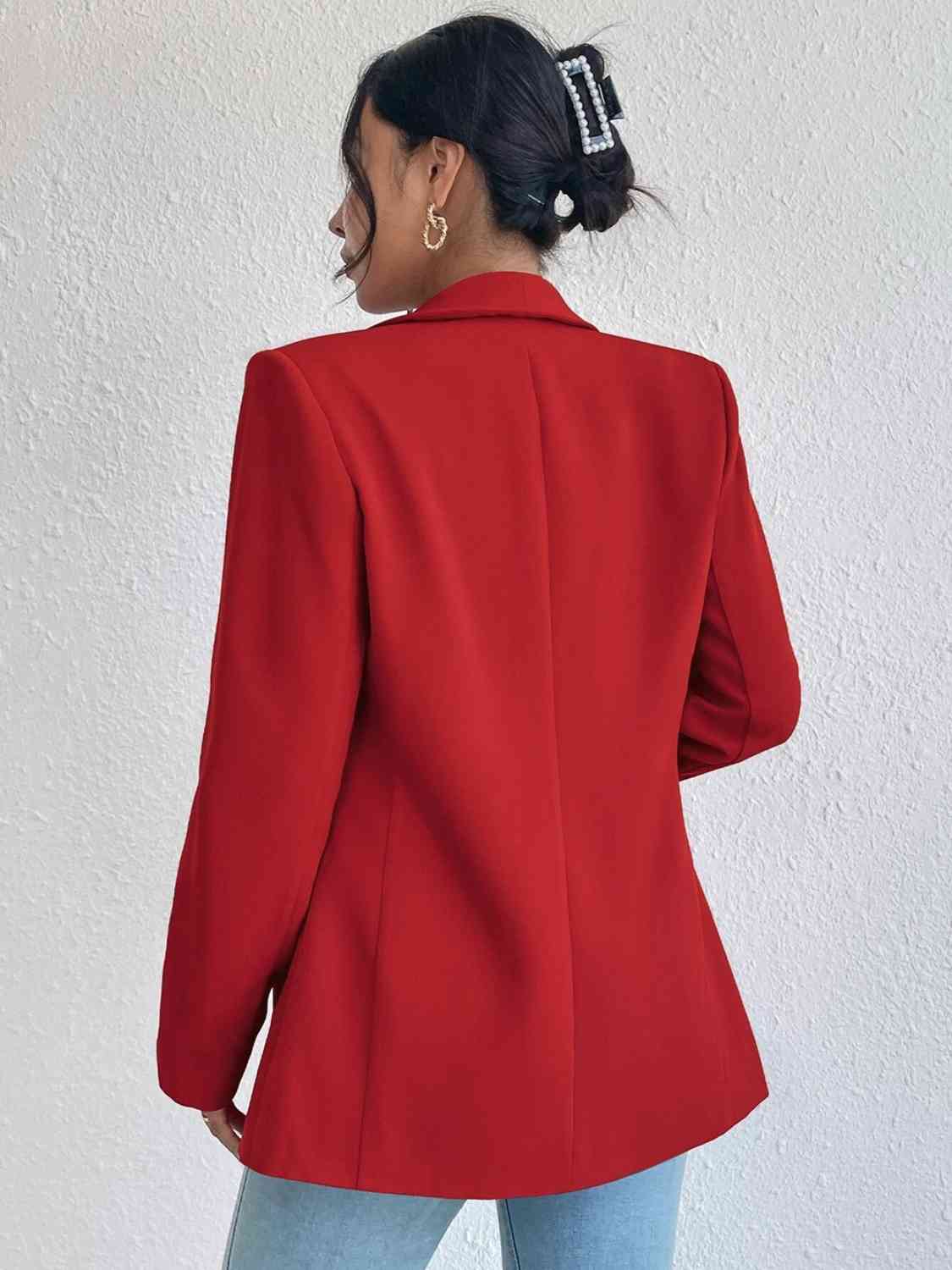 Shawl Collar Long Sleeve Blazer BLUE ZONE PLANET