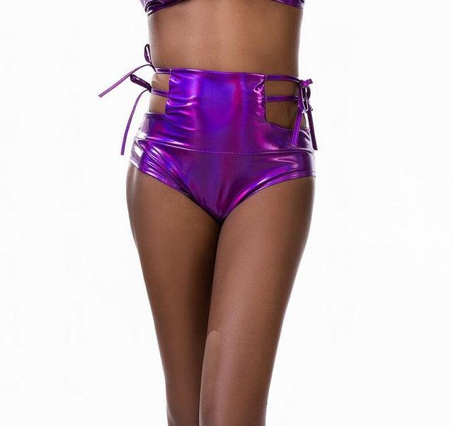 Shiny Laser Color Hot Pants Clubwear Shorts Blue Zone Planet
