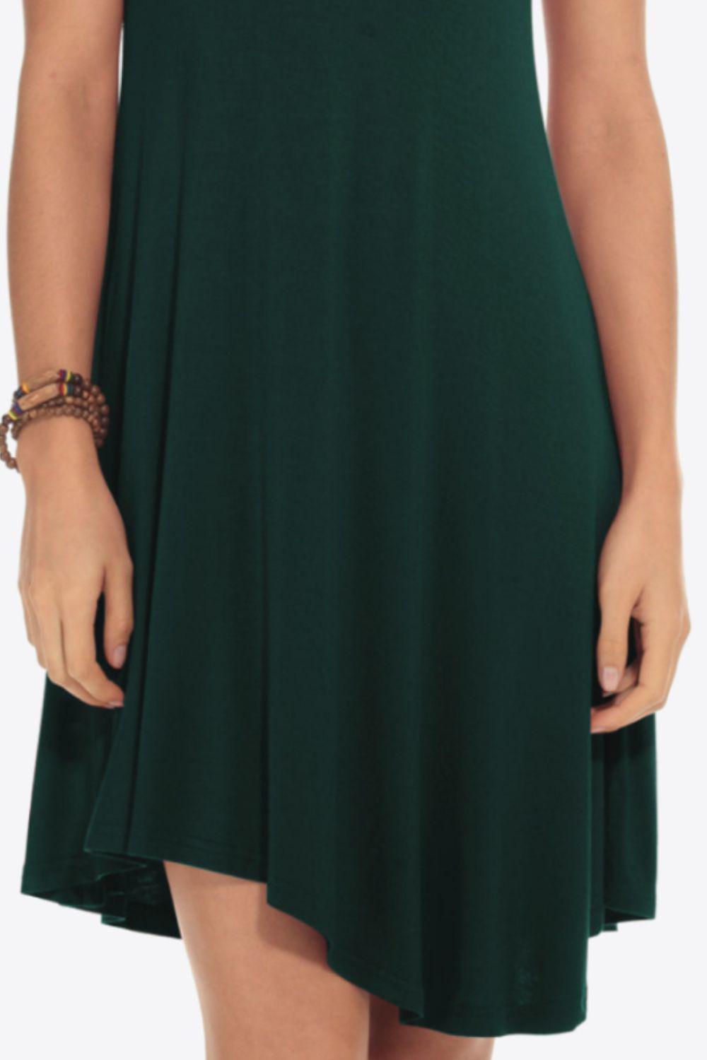 Short Sleeve V-Neck Knee-Length Dress BLUE ZONE PLANET