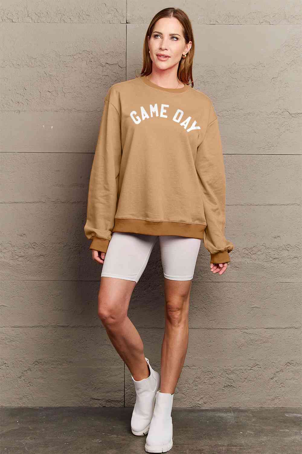 Simply Love Full Size GAME DAY Graphic Sweatshirt BLUE ZONE PLANET
