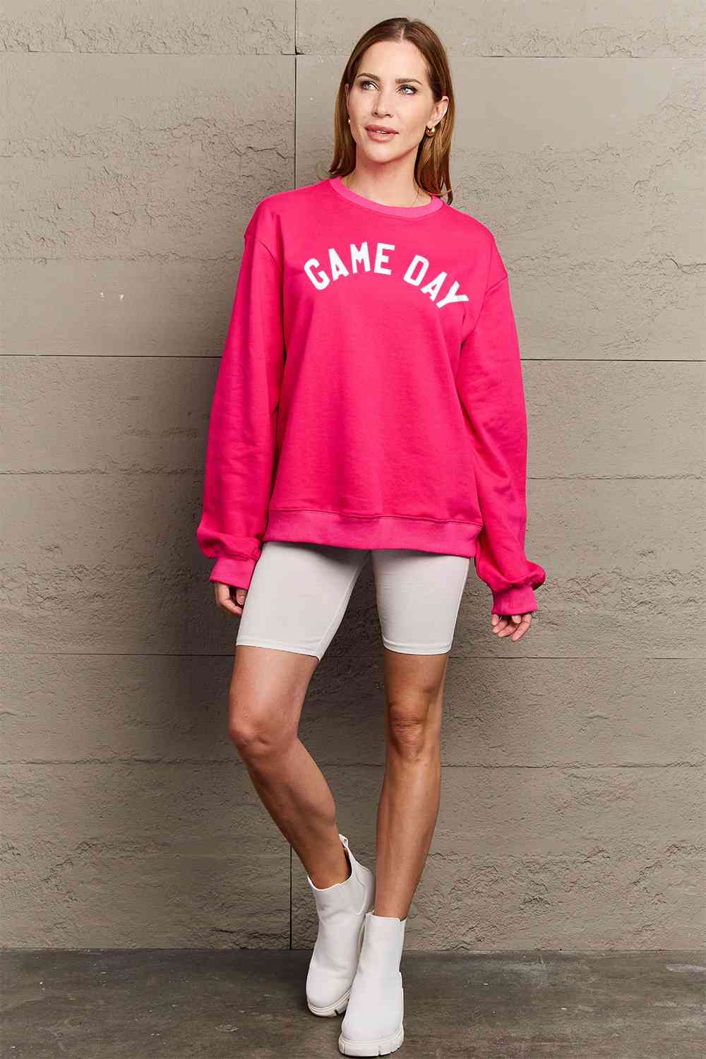 Simply Love Full Size GAME DAY Graphic Sweatshirt BLUE ZONE PLANET