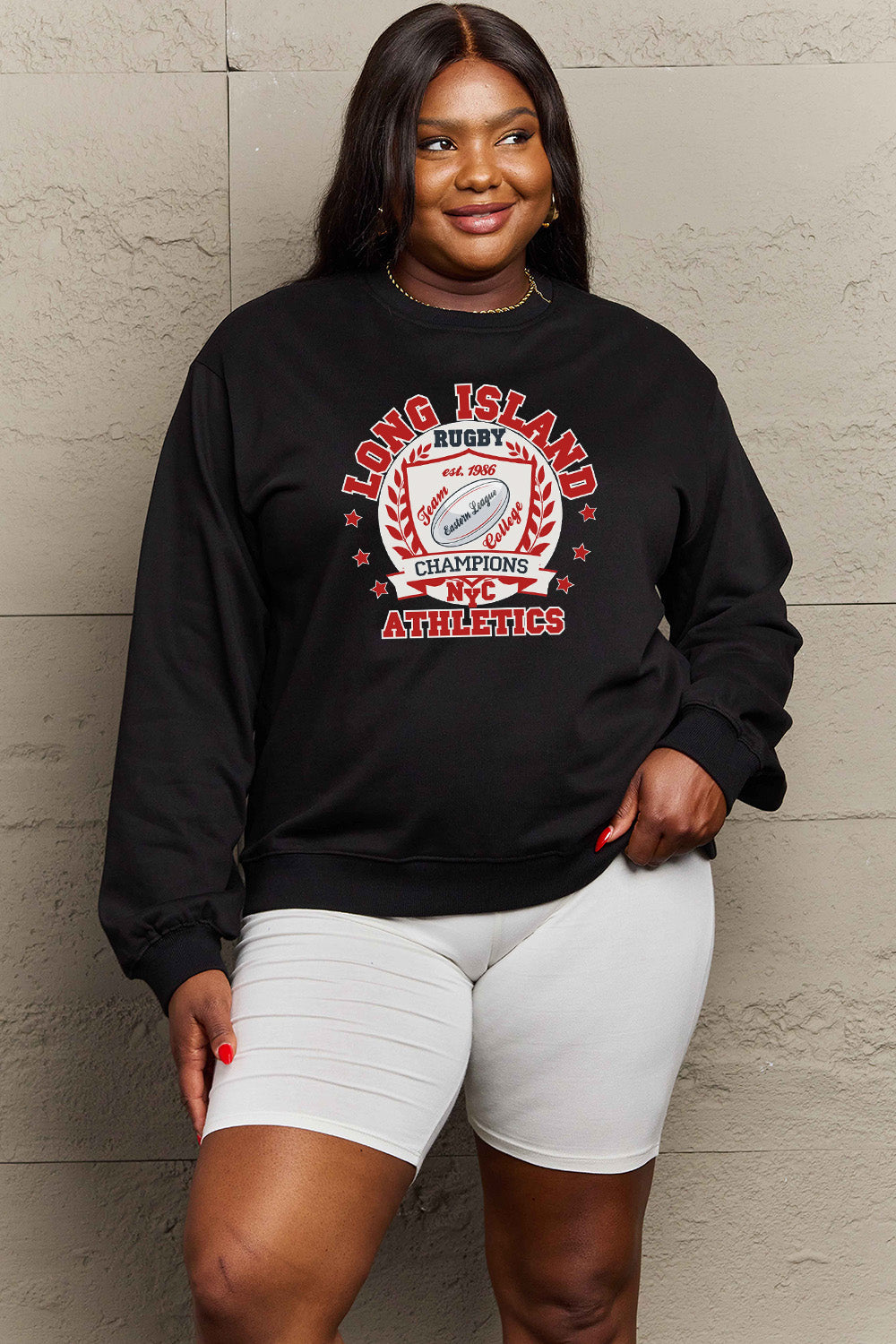 Simply Love Full Size Graphic Dropped Shoulder Sweatshirt BLUE ZONE PLANET