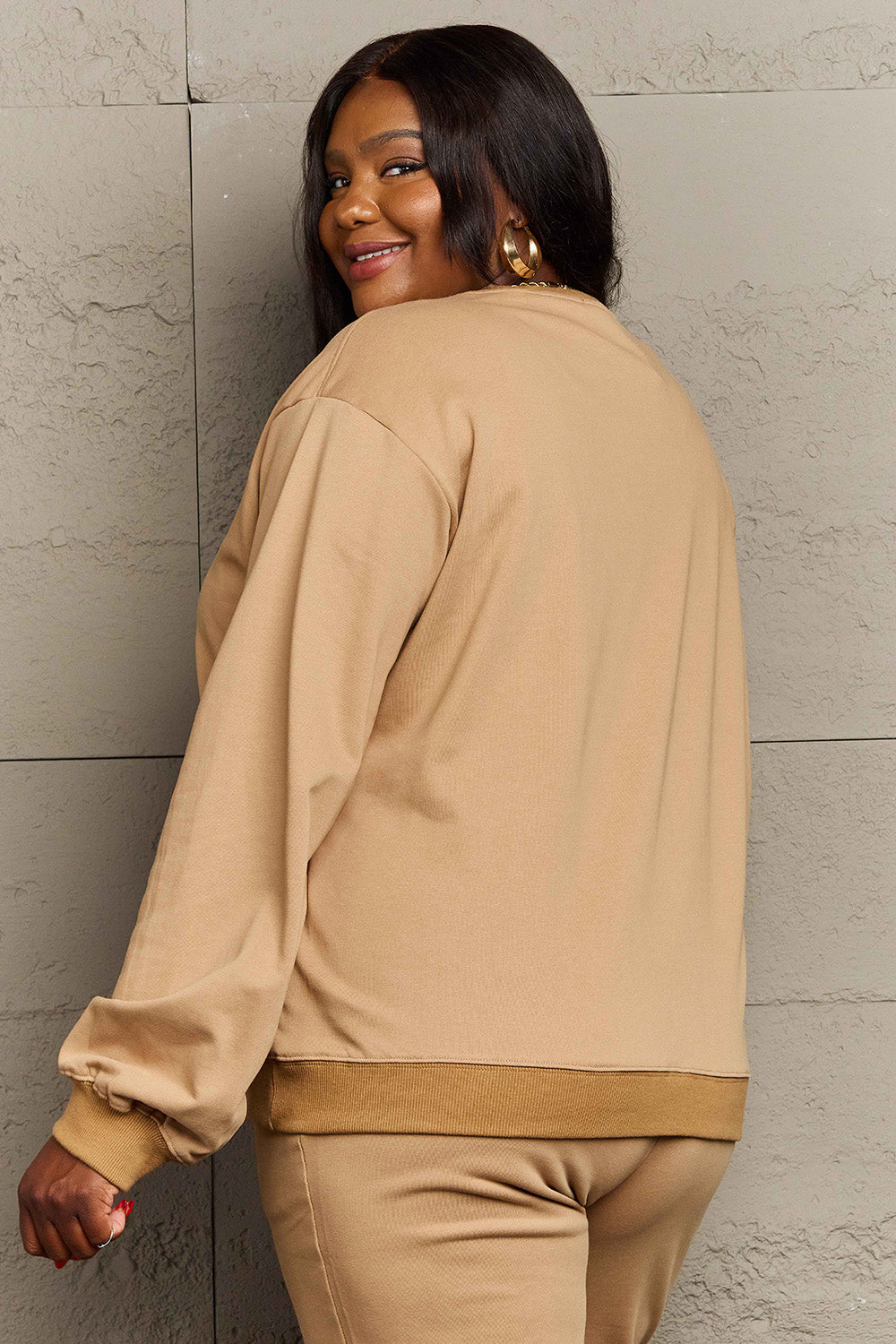 Simply Love Full Size Graphic Dropped Shoulder Sweatshirt BLUE ZONE PLANET