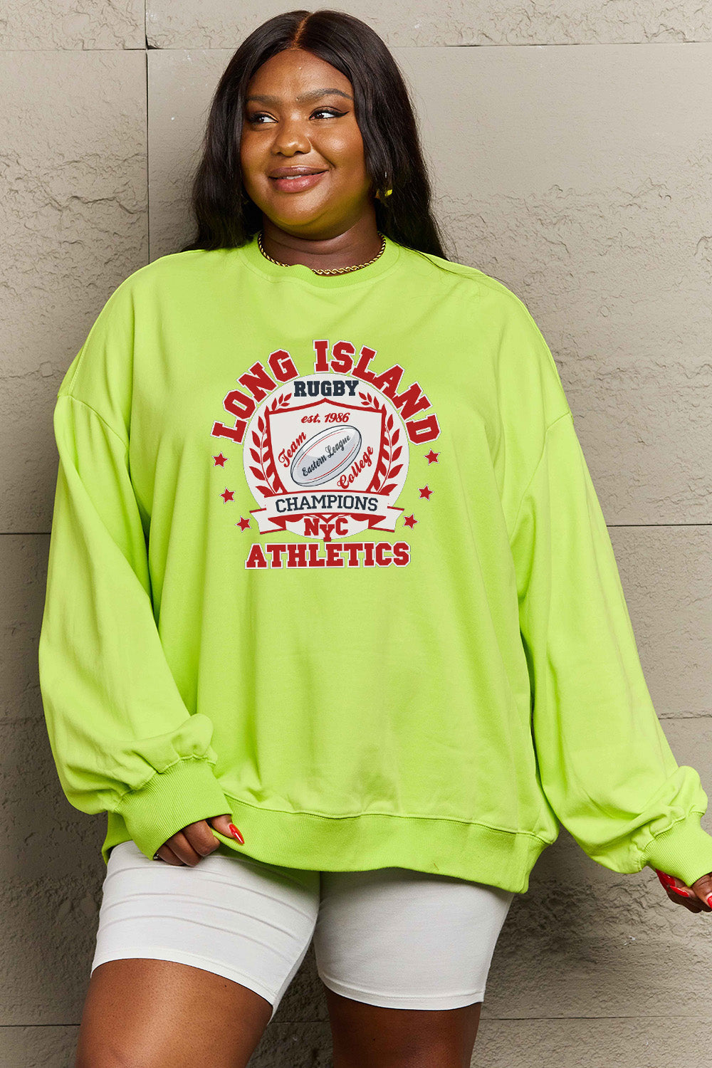 Simply Love Full Size Graphic Dropped Shoulder Sweatshirt BLUE ZONE PLANET