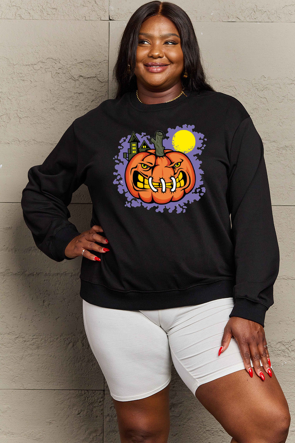 Simply Love Full Size Graphic Round Neck Sweatshirt BLUE ZONE PLANET