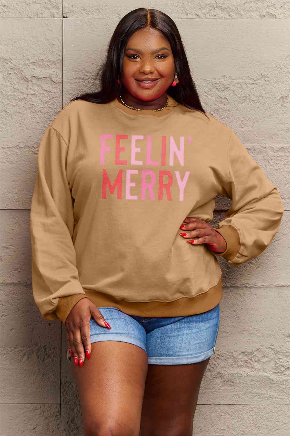 Simply Love Full Size Graphic Round Neck Sweatshirt BLUE ZONE PLANET