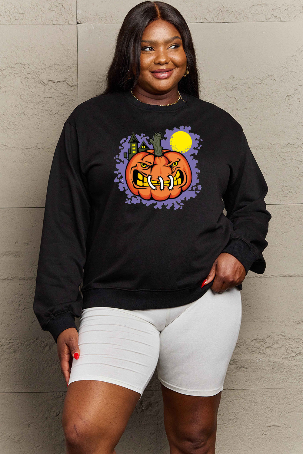 Simply Love Full Size Graphic Round Neck Sweatshirt BLUE ZONE PLANET