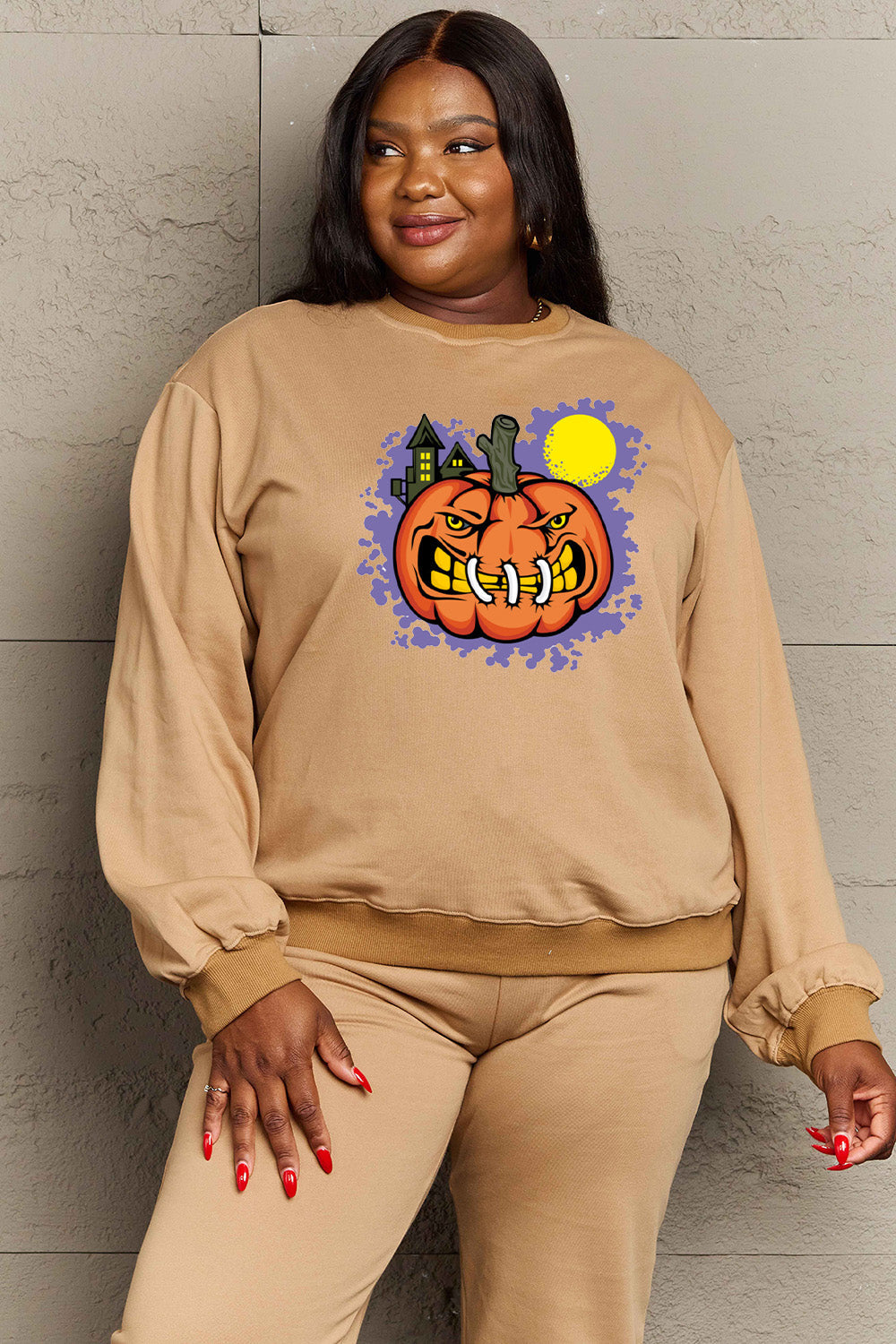 Simply Love Full Size Graphic Round Neck Sweatshirt BLUE ZONE PLANET