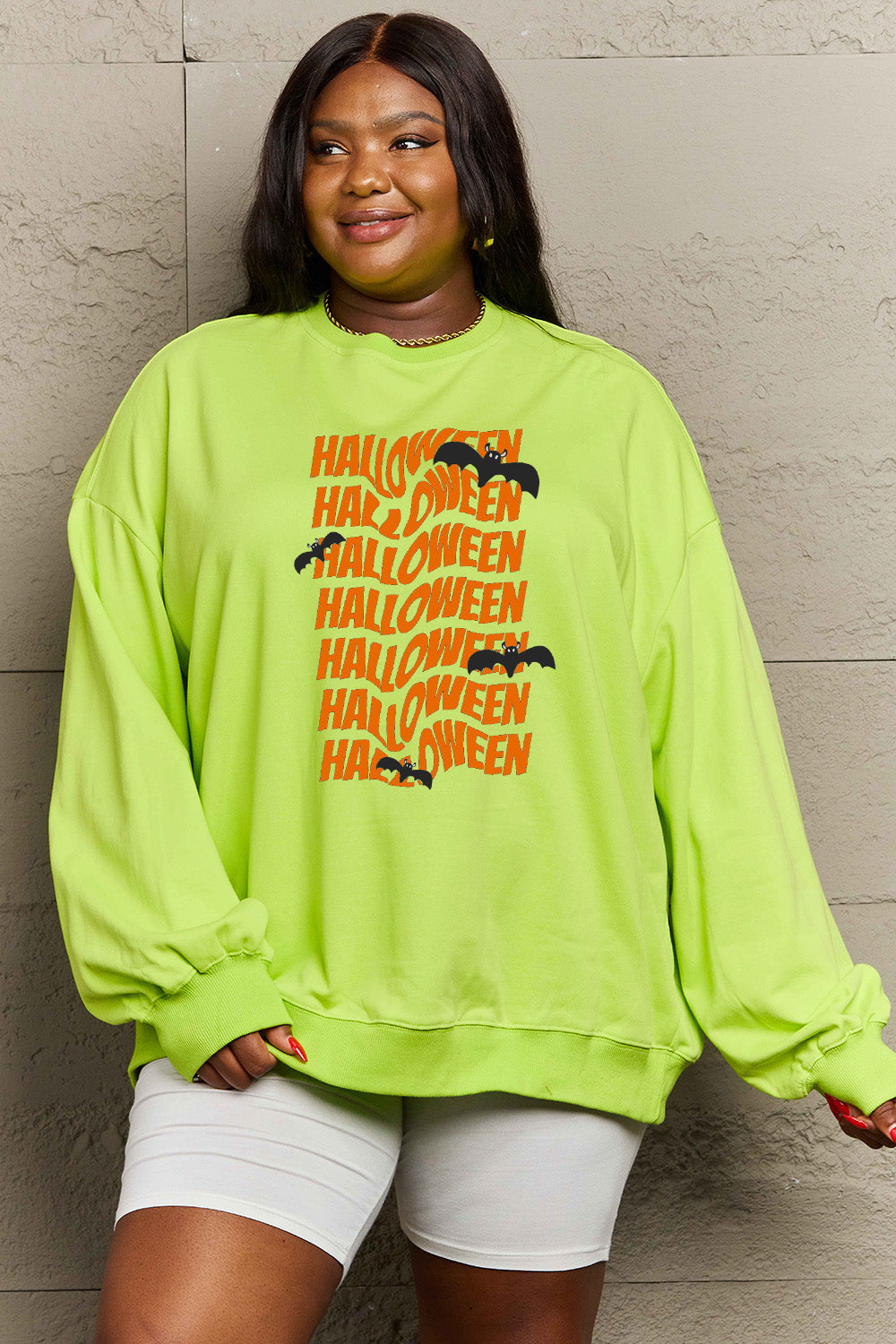 Simply Love Full Size HALLOWEEN Graphic Sweatshirt BLUE ZONE PLANET