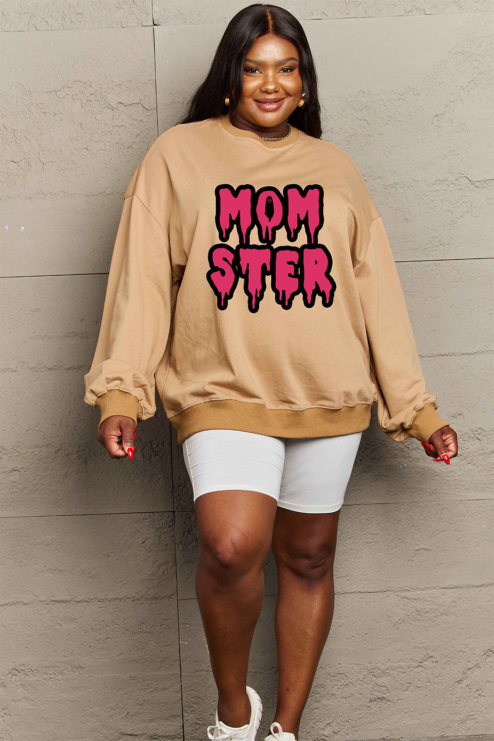 Simply Love Full Size MOM STER Graphic Sweatshirt BLUE ZONE PLANET