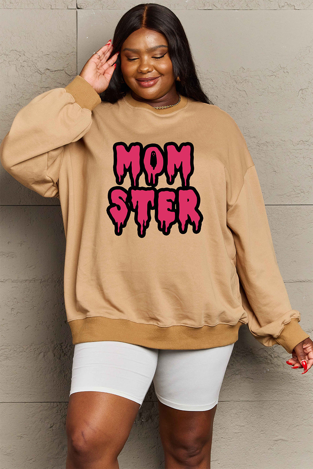 Simply Love Full Size MOM STER Graphic Sweatshirt BLUE ZONE PLANET