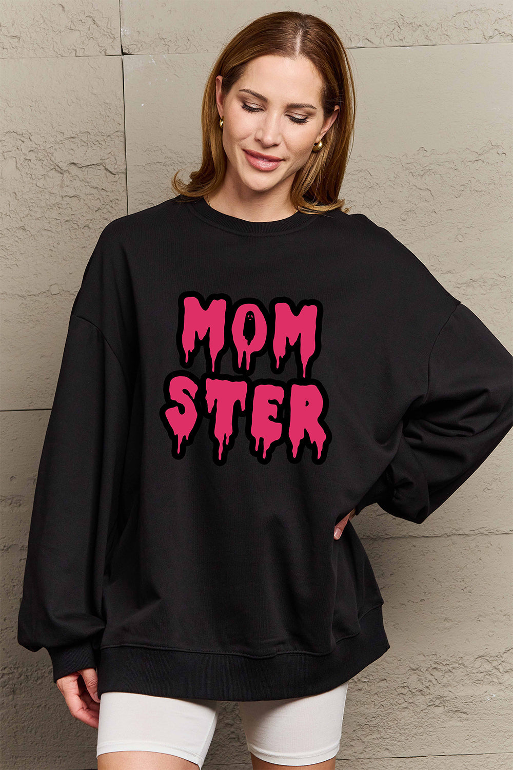 Simply Love Full Size MOM STER Graphic Sweatshirt BLUE ZONE PLANET
