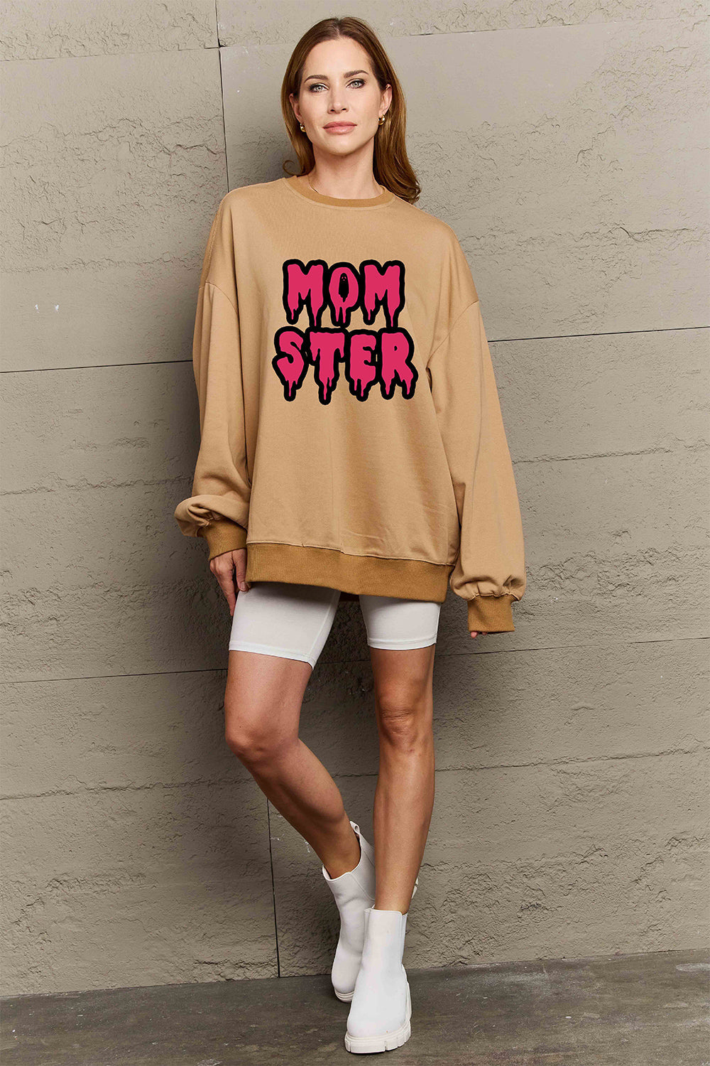 Simply Love Full Size MOM STER Graphic Sweatshirt BLUE ZONE PLANET