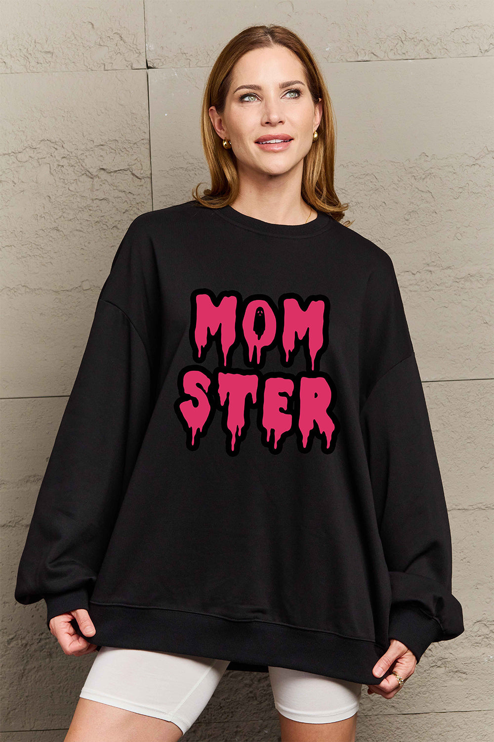 Simply Love Full Size MOM STER Graphic Sweatshirt BLUE ZONE PLANET