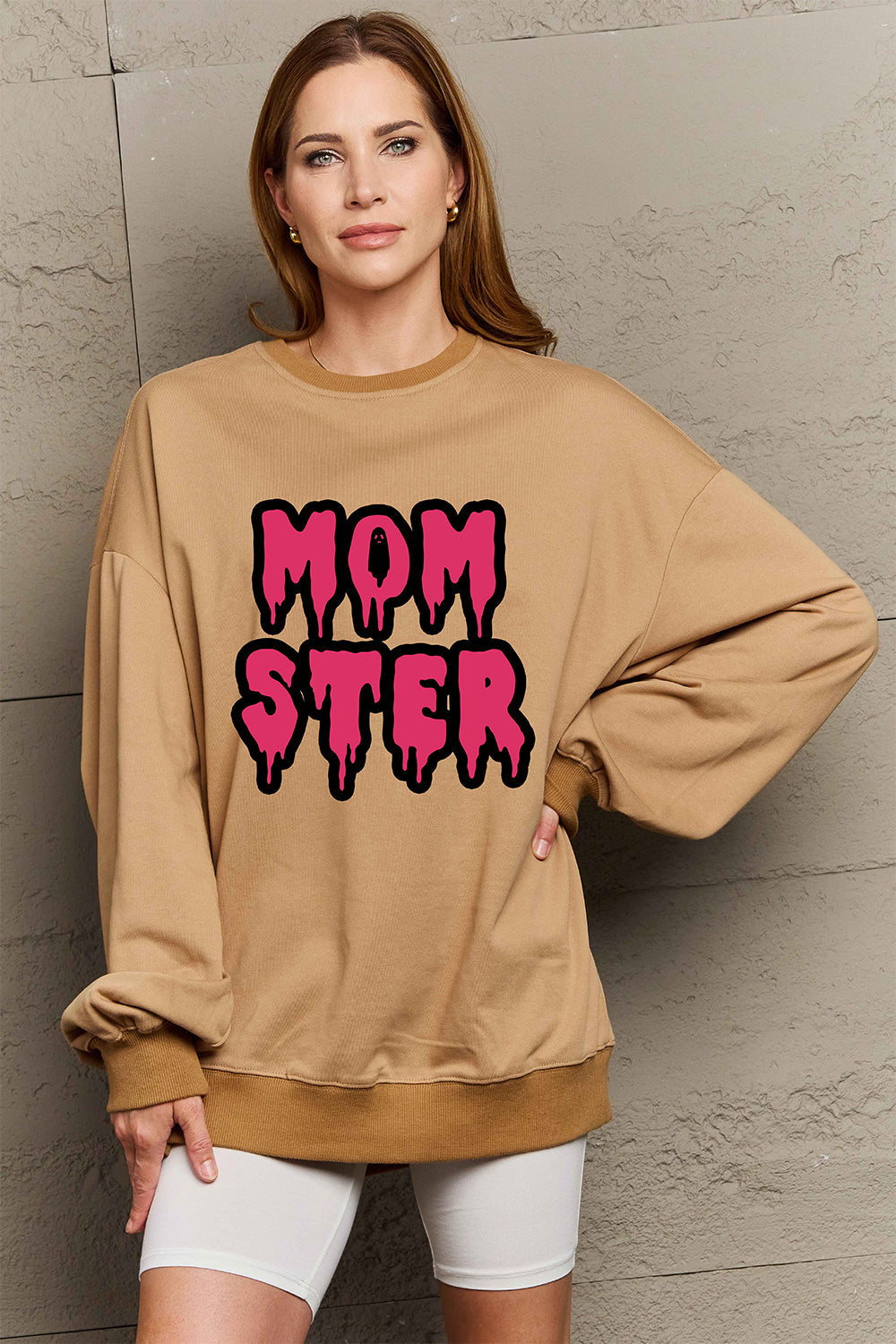 Simply Love Full Size MOM STER Graphic Sweatshirt BLUE ZONE PLANET