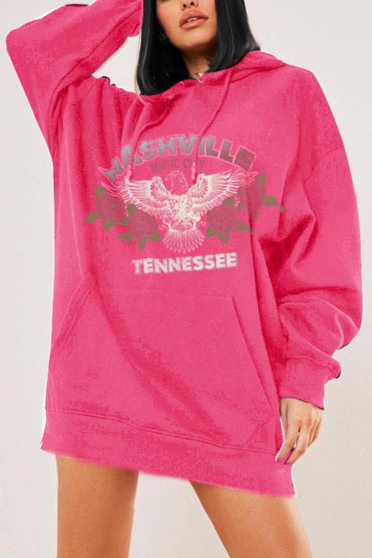 Simply Love Full Size NASHVILLE TENNESSEE Graphic Hoodie BLUE ZONE PLANET