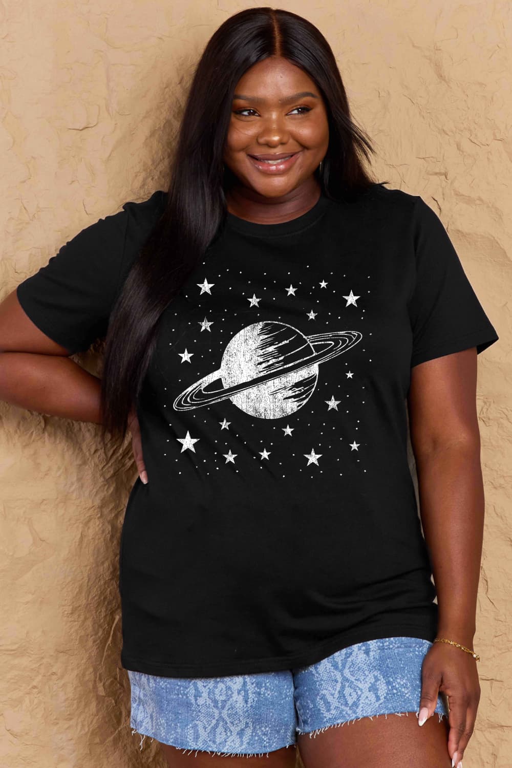 Simply Love Full Size Planet Graphic Cotton T-Shirt BLUE ZONE PLANET
