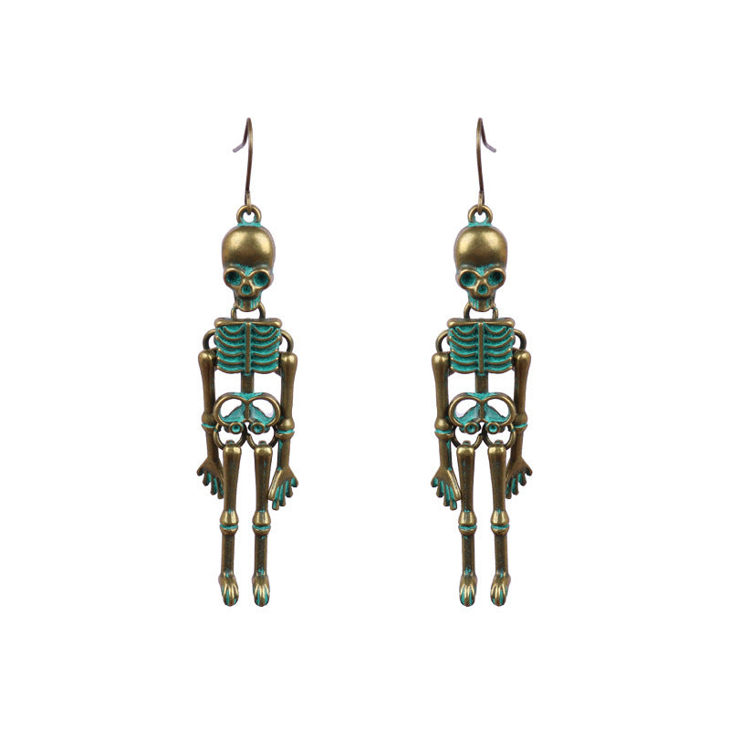 Skeleton Alloy Earrings BLUE ZONE PLANET