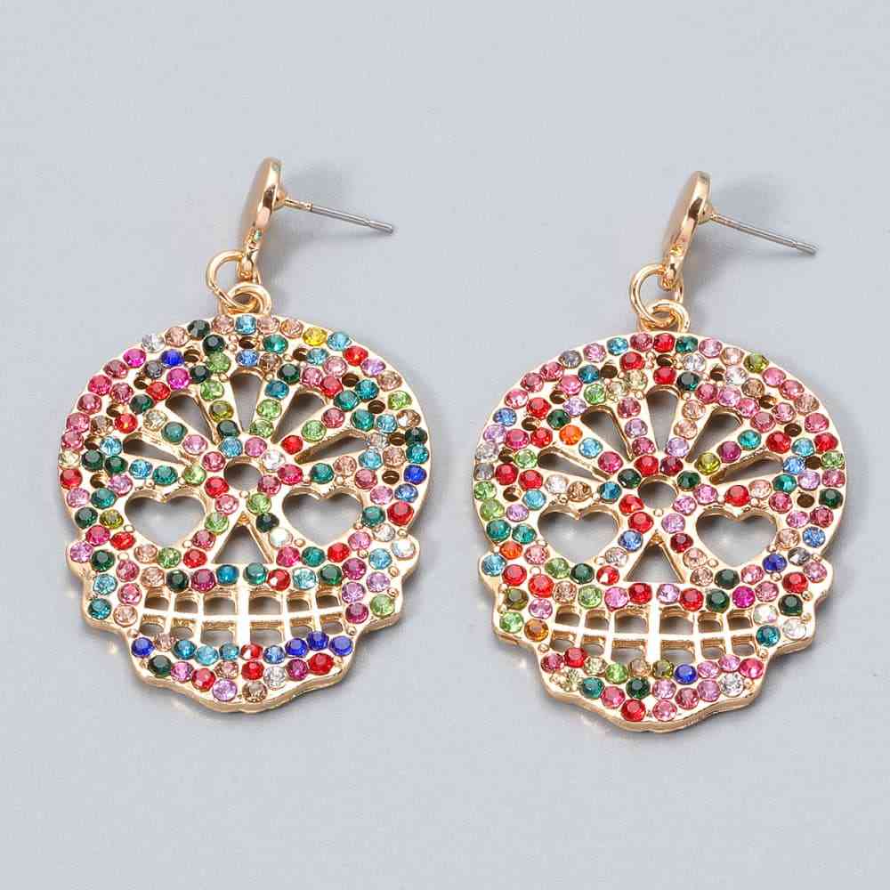 Skull Rhinestone Alloy Earrings BLUE ZONE PLANET