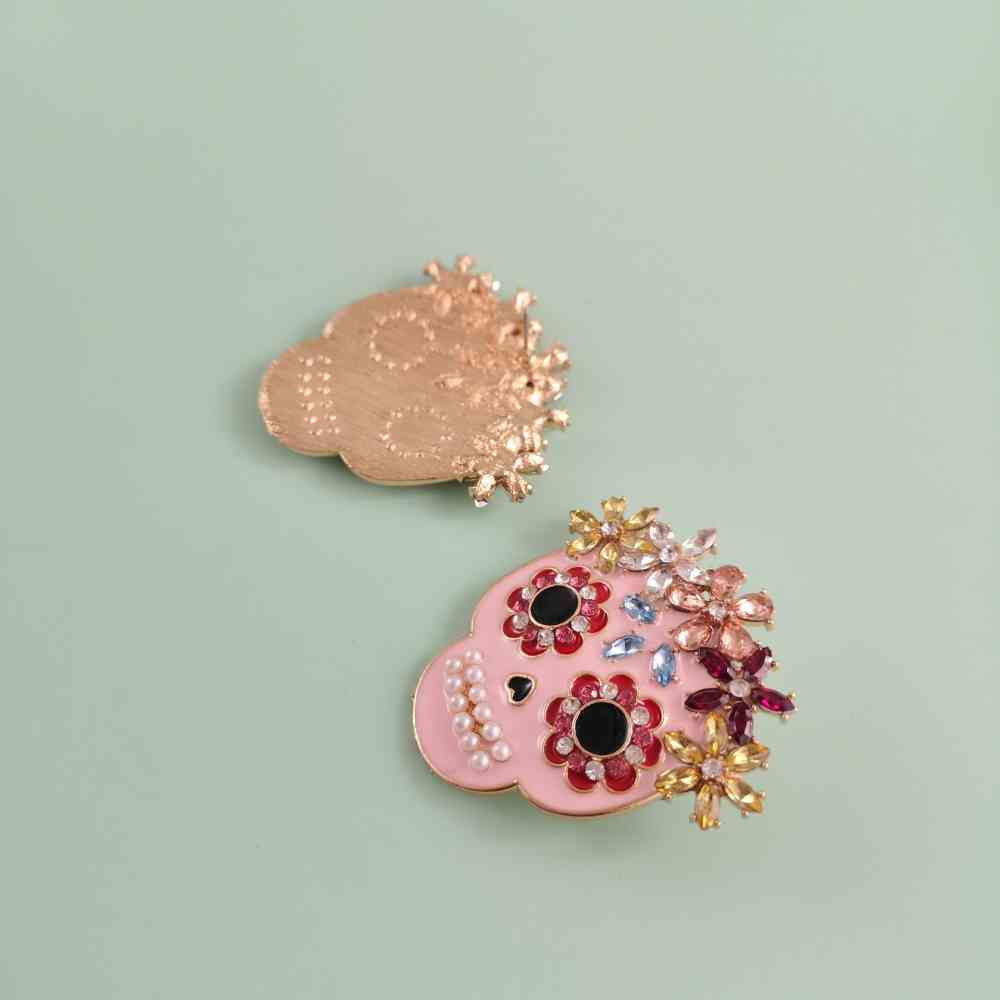 Skull Rhinestone Alloy Earrings BLUE ZONE PLANET