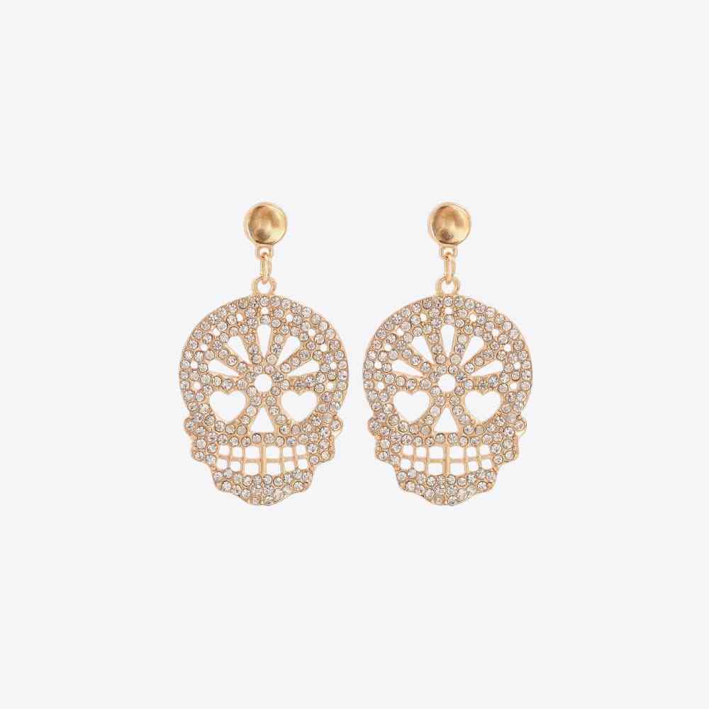 Skull Rhinestone Alloy Earrings BLUE ZONE PLANET