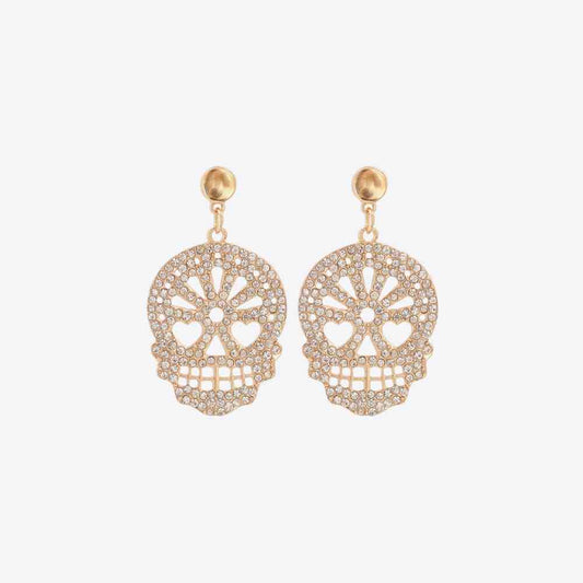 Skull Rhinestone Alloy Earrings BLUE ZONE PLANET