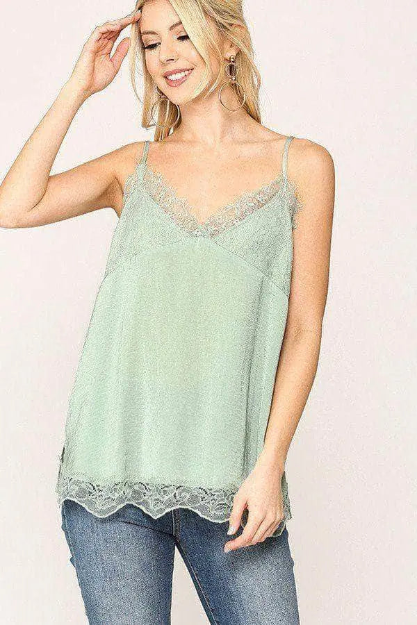 Sleek Satin Cami Top Blue Zone Planet