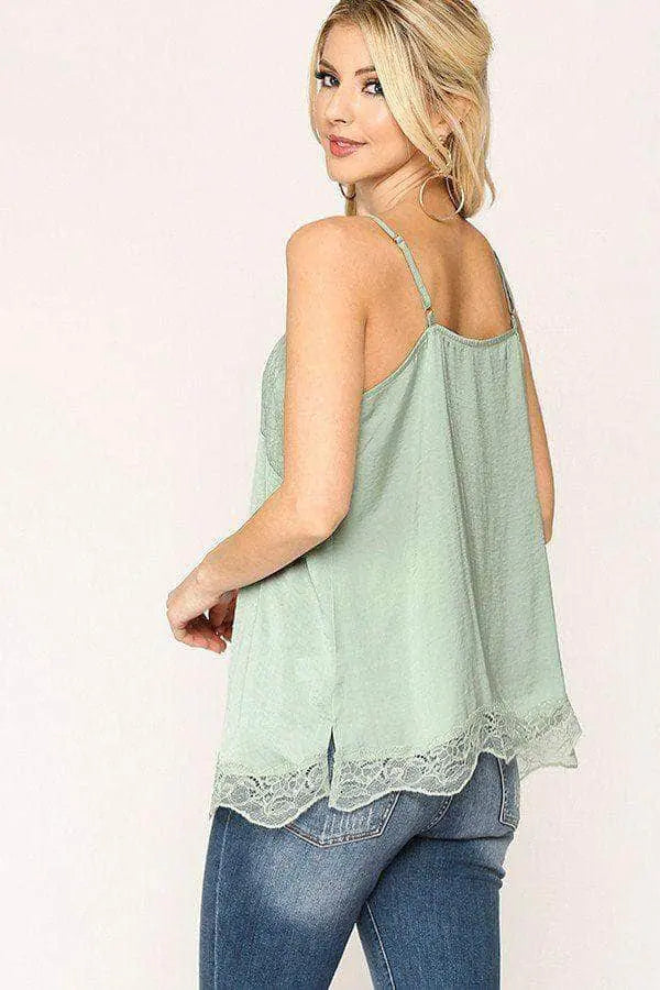 Sleek Satin Cami Top Blue Zone Planet