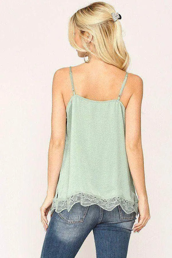 Sleek Satin Cami Top Blue Zone Planet