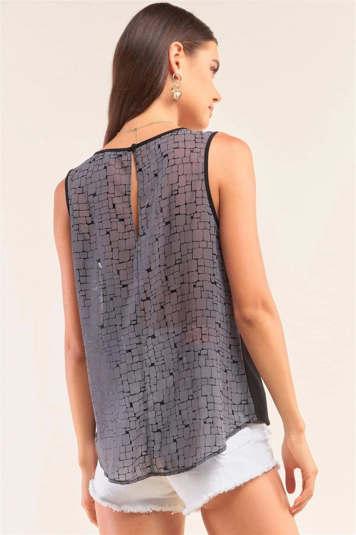 Sleeveless Round Neck Top Blue Zone Planet