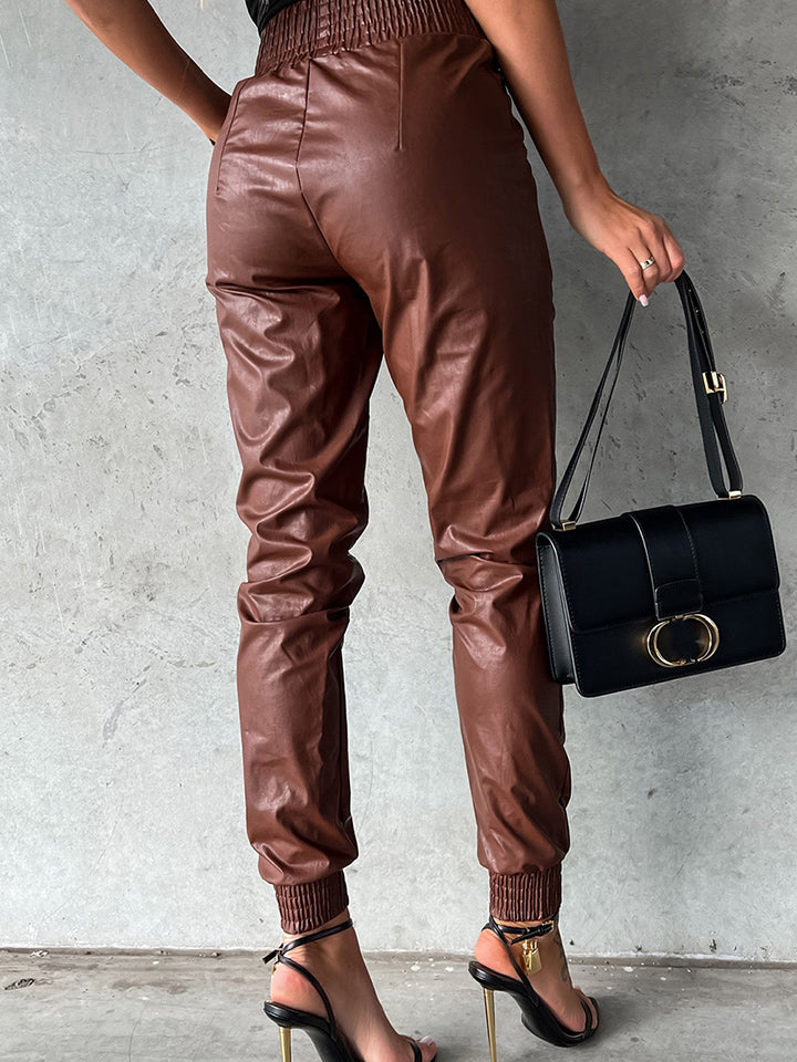 Smocked Waist Long Pants BLUE ZONE PLANET