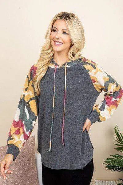 Solid French Terry Casual Hoodie Blue Zone Planet